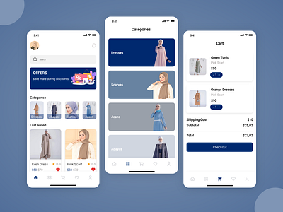 Hijabi App 2022 app design ecommerce business hijab hijabi interaction design interface mobile app mobile ui ui ux