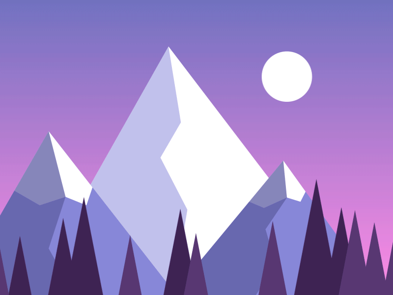 Mountains & Moon animation evening illustration minimal mountains simple