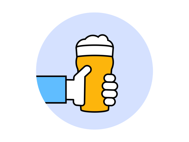 Let's have a beer animation beer gif glass hand illustration like loop minimal