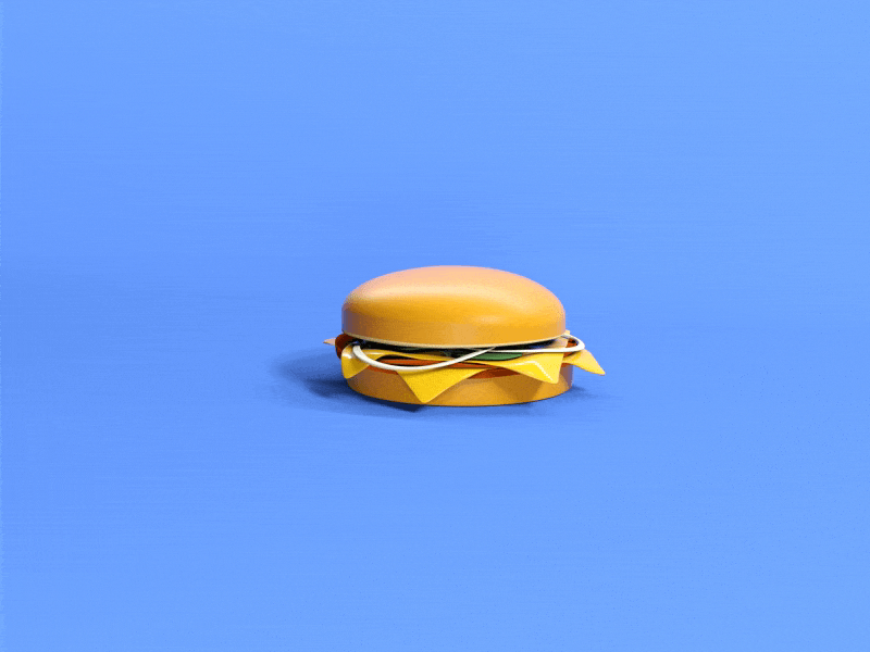 Burger Drop 3d add ketchup if you want animation c4d c4d practice cinema 4d cinema4d gif loop octane soft body