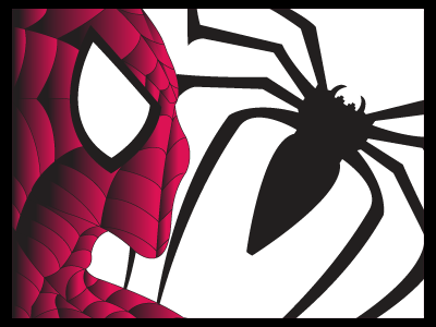 Spiderman comic art digital art. illustration sketch