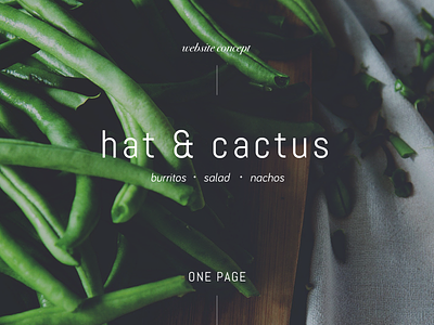 Hat & Cactus food green healthy onepage salads spanish website