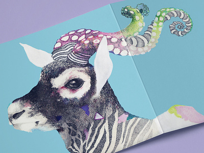 OctoBuck Antilope animal antilope buck card cardboard colorful deer illustration ink lovely octopus paper