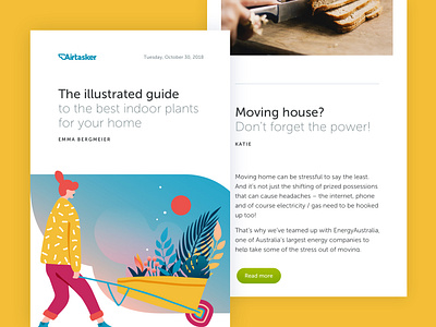 Airtasker Newsletter branding content design design illustration marketing campaign newsletter design strategic design typography ui
