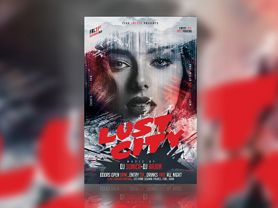 Lust City - Night Club Flyer flyer night club flyer psd template