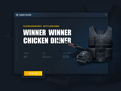 Winner Winner Chicken Dinner battlegrounds dark game ui web