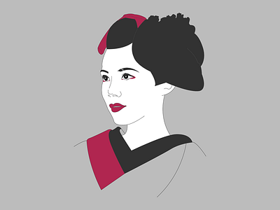 Minimalistic Geisha beauty character draw fashion geisha girl graphic illustration japan japanese culture tokyo vector woman