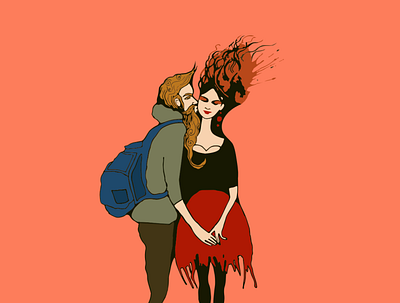 Love character couple draw fashion feeling hipster illustration kiss love sketch vector