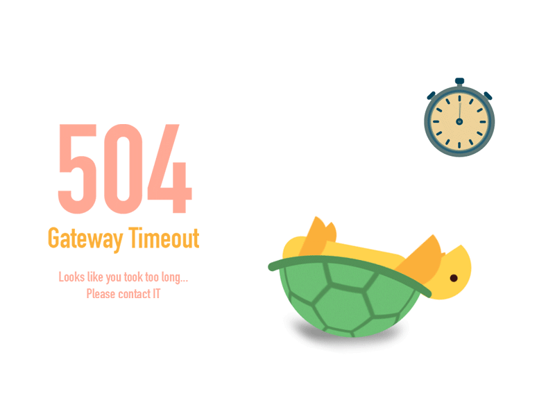 504 Gateway Timeout 504 animated gif animation error 504 error page gateway timeout stuck timeout turtle web animation website animation