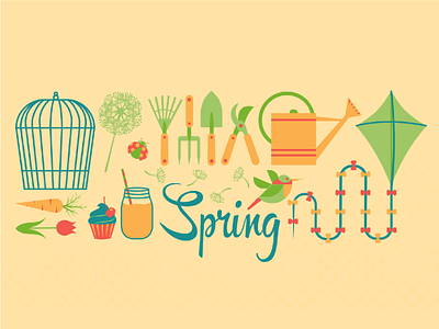 Spring Wallpaper artwork digital illustration floral fresh gardening illustration season seasonal spring wallpaper wallpaper design