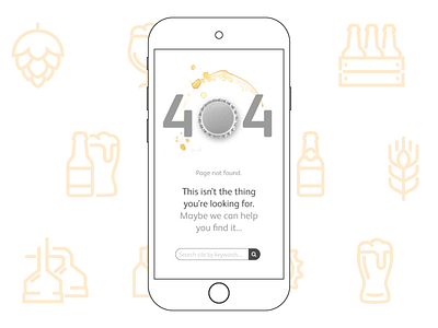 Daily UI Challenge 008 - 404 Page 008 404 404 error page 404 page beer brewing brewing company challenge daily ui daily ui 008 daily ui challenge dailyui dailyui008 mobile not found page not found user interface user interface design