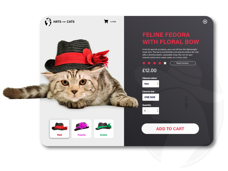 Daily UI Challenge 012 - E-Commerce Shop (single item) hats cats user interface ui e-commerce website e-commerce shop e-commerce checkout add to cart single item shop dailyui012 daily ui 012 daily ui challenge dailyuichallenge daily ui dailyui ecommerce 12 012