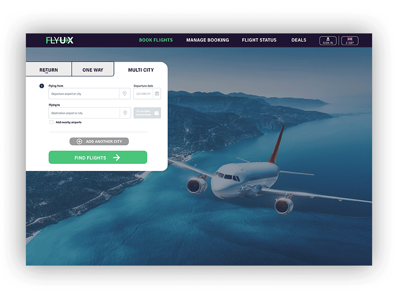 Flyux Airline Website