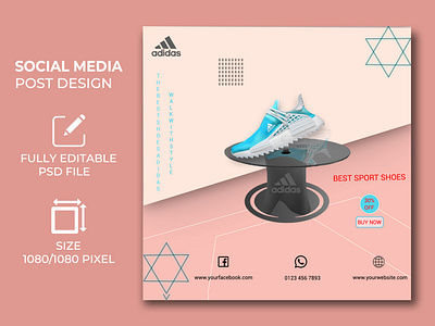 Men shoes social media post-Instagram post-social banner & add.