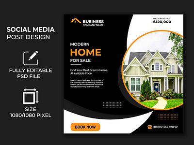 Home sale social media post design