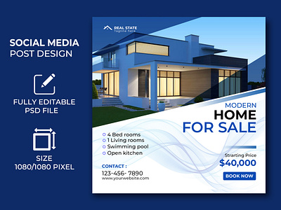 Home sale social media post design