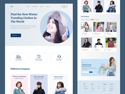 Winter Fashion Landing Page branding clothing brand clothing company design fashion landing page modern web website website design winter fashion woman