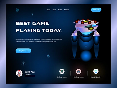 Game Web Landing Page branding game landing page home page illustration landing page web website website design