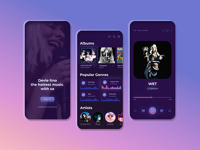 Music App Fleer - UI Design ios music app ui music player music player app spotify ui ui inspo