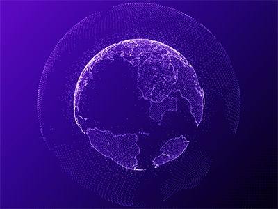 Earth Animation 3d animation ae animation design earth particle purple ui web 图像 data 插图 梯度 运动 运动速度原子