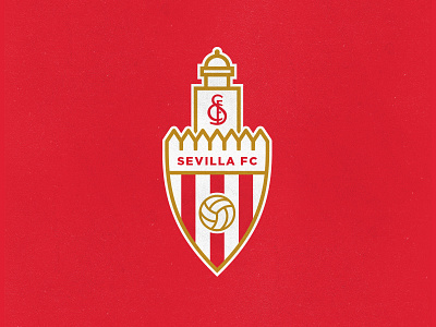Sevilla FC badge castle crest europa family fc football club futbol league monogram sevilla sevilla fc seville sfc shield soccer spain sports stripes tradition