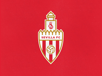Sevilla FC badge castle crest europa family fc football club futbol league monogram sevilla sevilla fc seville sfc shield soccer spain sports stripes tradition