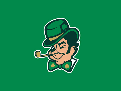 Boston Celtics baskteball boston celtics clover face green ireland irish leprechaun logo luck nba rebrand sports st patricks typography