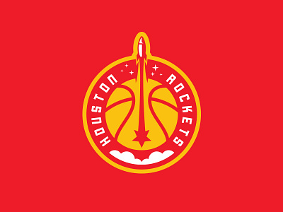 Houston Rockets badge ball basketball houston htx launch logo moon nasa nba planet rebrand rocket rockets roundel smoke space star stars texas