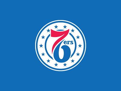 Philadelphia 76ers 76 76ers allen iverson badge basketball circle custom logo nba numbers phila philadelphia philly rebrand roundel script sixers stars type typography