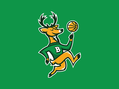 Milwaukee Bucks animal antlers bango basketball buck bucks deer happy illustration jumping logo mascot milwaukee nba rebrand running smile sports wisconsin