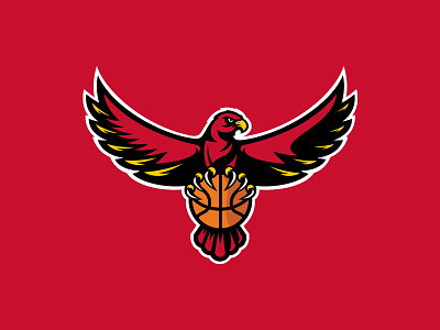 Atlanta Hawks atl atlanta basketball bird branding georgia hawks illustration league logo mascot nba rebrand sports