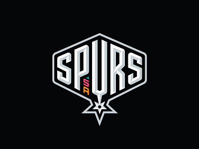 San Antonio Spurs badge basketball boots country cowboy emblem logo nba rebrand san antonio shield sports spur spurs stars texas type typeface typography