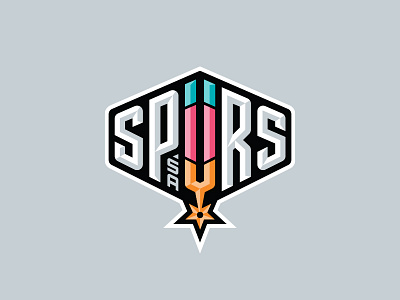San Antonio Spurs badge basketball boots country cowboy emblem logo nba rebrand san antonio shield sports spur spurs stars texas typeface typography