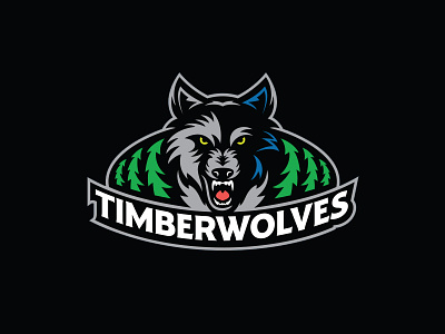 Minnesota Timberwolves animal basketball evergreen fierce forest logo mascot minnesota nba rebrand roar sports timberwolves trees wolf wolves