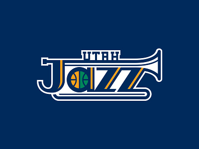 Utah Jazz ball band basketball blues instrument jazz logo music musician nba rebrand saxaphone sound sports trumpet utah