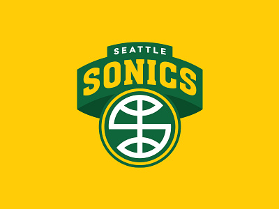Seattle Supersonics ball basketball boom city logo monogram nba rebrand roundel s seattle sonic sonics supersonics