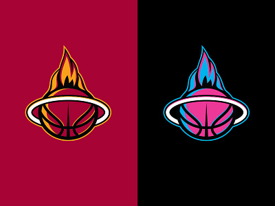 Miami Heat basketball branding flame heat logo miami nba south beach sports white hot