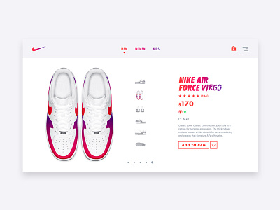 Nike Air Force Virgo – Purchase afv design galaxy gradient interface microsite mobile nike shoes sneakers space swoosh ui ux website