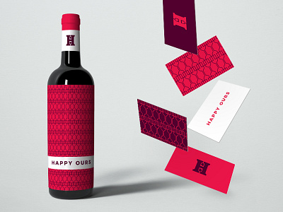 Happy Ours brand businesscard design happyhour logo logodesign logogrid logomark monogram packagedesign packaging pattern wine winelabel