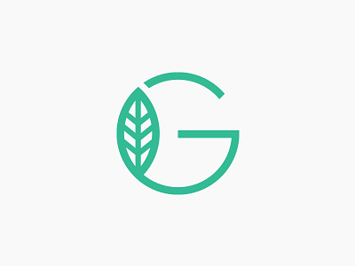 G + Leaf circle clever g green icon leaf leaves lettering logo logos monogram monograms nature simple tree trees type typography