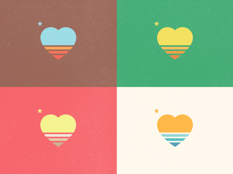 California Love heart bliss clean simple fresh creative logos waves water ocean sun star westcoast socal ca love california cali