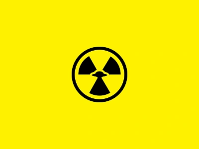 UFO + Hazard alien biohazard branding clean danger design hazard icon identity logo radioactive saucers simple space symbol ufo