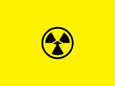 UFO + Hazard alien biohazard branding clean danger design hazard icon identity logo radioactive saucers simple space symbol ufo