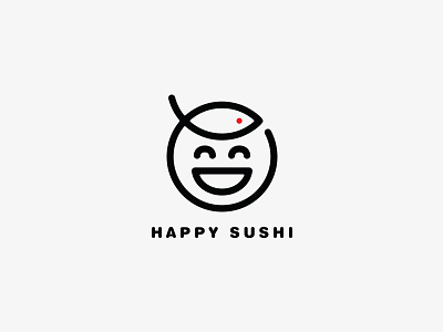 Happy Sushi chef design face fish happy hibachi icon identity logo restaurant smile smileyface sushi