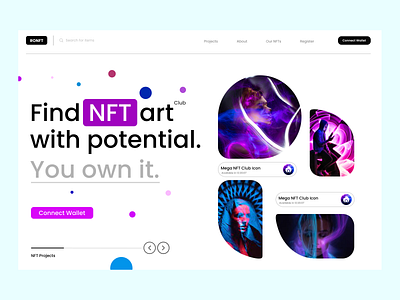 Web Design: NFT Marketplace Homepage UI design graphic design ui ux