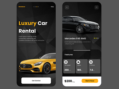 Rent Car Mobile App-UI app design graphic design illustration mobile ui ux web