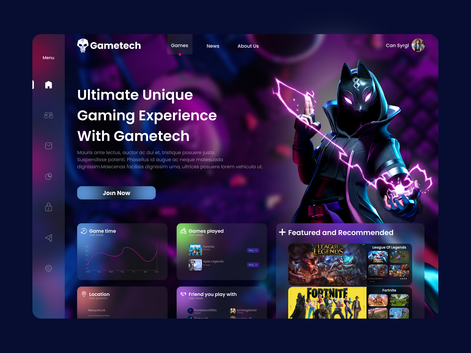 Game Platform Desktop-UI by Murat Şılbır on Dribbble