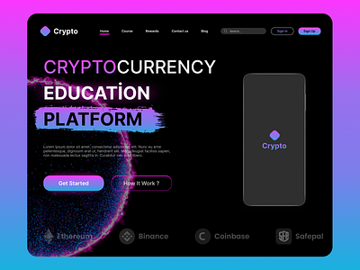 Crypto Education Platform Web Design