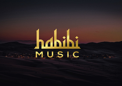 The logo design of Habibi Music art artistic logo branding creative design dribbblers golden logo graphic design logo logo design minimalist logo monogram logo