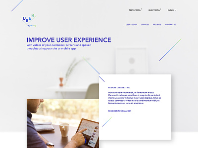 User Agency Homepage web design